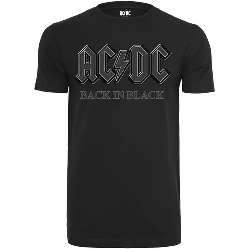 Mister Tee Majica 'ACDC Back In Black' srebrno siva / crna / bijela