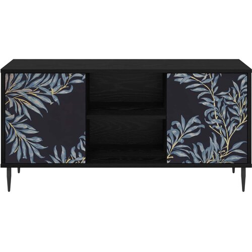  ormar DOKKUM 102 x 33 x 51 cm Crni hrast Konstruirano drvo Slike