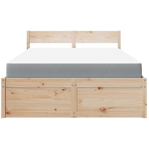 VidaXL Krevet s ladicama i madracem 120 x 190 cm od masivne borovine Slike