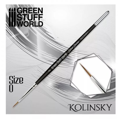 Green Stuff World kolinsky brush size 0 - silver serie Cene