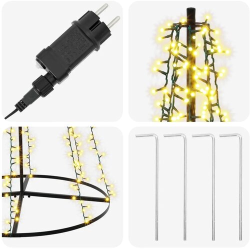  LED božićno drvce 285 cm 1550 LED lampica Topla bijela Čelik - 285 cm Slike