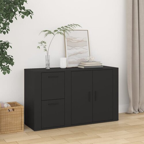 VidaXL Komoda črna 100x33x59,5 cm inženirski les Slike