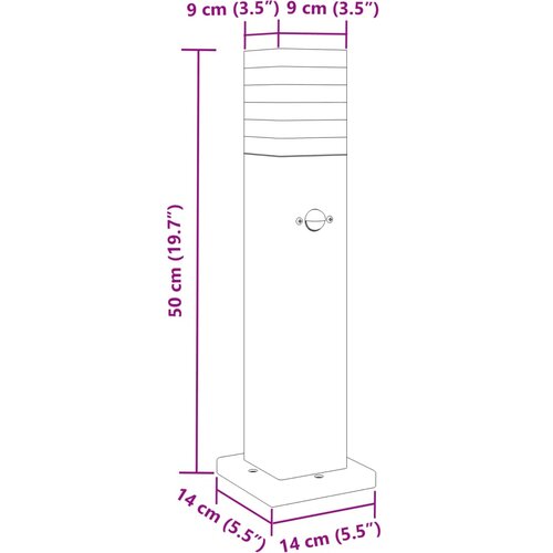  Vanjske podne svjetiljke s senzorima 3kom crne 50cm aluminijske Slike