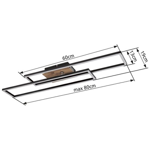 Globo 67208-30 - LED Plafonsko svetlo DAKARI LED/30W/230V 3000K 60x80 cm crna Slike