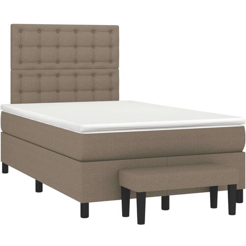 vidaXL Box spring postelja z vzmetnico taupe 120x190 cm blago, (21111362) Cene