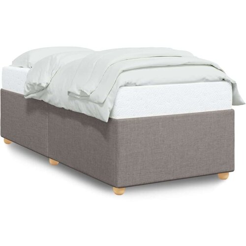  Okvir za krevet smeđesivi 100x200 cm od tkanine Slike