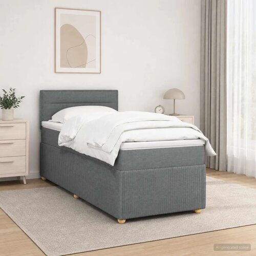  Krevet s box springom madracem i LED-om Tamnosiva 90 x 190 cm - Tamnosiva Jjedan Dizajn linija Slike