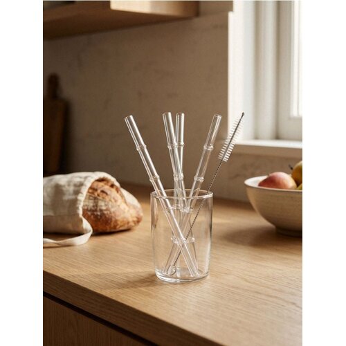 Sinsay Set staklenih slamki s četkom za či&scaron;ćenje 5 pack Cijene