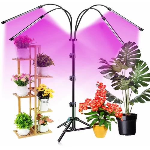 Ct LED svetilka za rast rastlin s 4 glavami + stojalo 1,6m