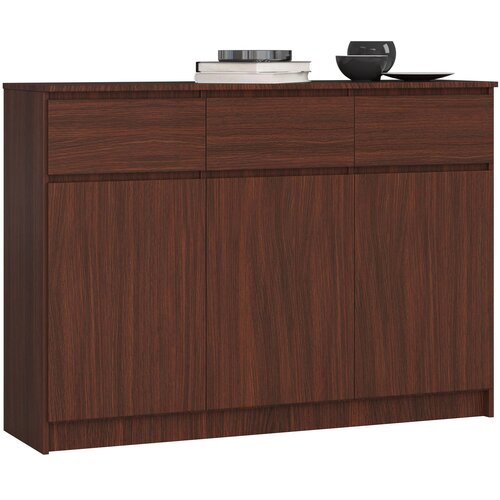 AKORD Komoda, 3 Vrata In 3 Predali, Wenge, (5000332348) Cene