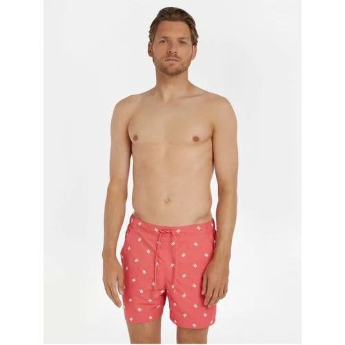 Tommy Hilfiger Red Mens Patterned Swimwear - Men