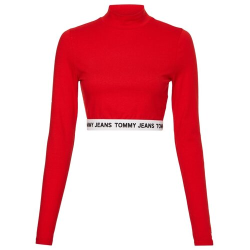 Tommy Hilfiger Jeans Tommy Jeans Top - TJW CROP LOGO WAISTBAND LS red Slike