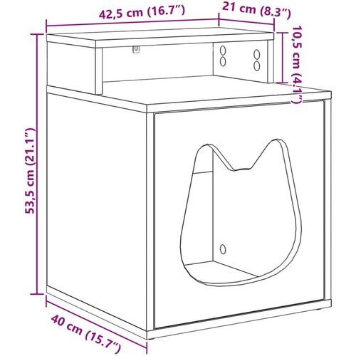 vidaXL Mačja hi&scaron;a Oreh 42.5 x 40 x 52.5 cm Konstruiran les, (5000111155) Cene