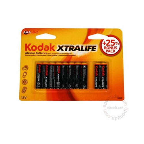 Kodak Xtralife AAA LR03 B10 alkalna baterija Slike