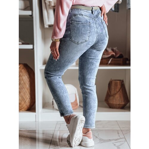 DStreet Spodnie damskie jeansowe slim fit z paskiem BOTANIDA niebieskie Cene