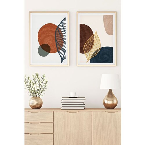 WALLXPERT Huhu46 - Multikolor Dekorativna Ramirana MDF Slika (2 Komada) 30 x 40 cm Cene