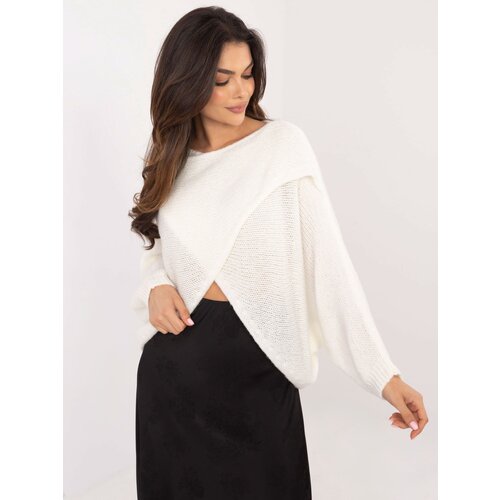 Fashion Hunters Ecru asymmetric oversize sweater OCH BELLA Slike