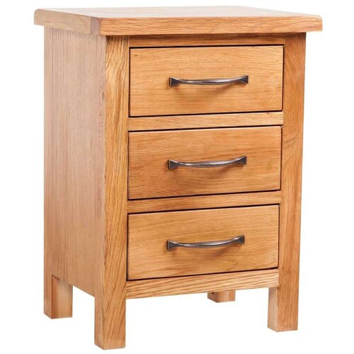 vidaXL Nočna omarica 3 predali 40x30x54 cm trdna hrastovina Cene