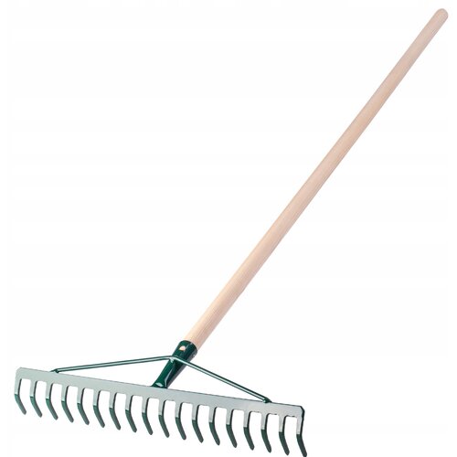 KADAX Grablje za listje, kovinske grablje za travo z ročajem, 137 cm, 18 zob, (5000346798) Cene
