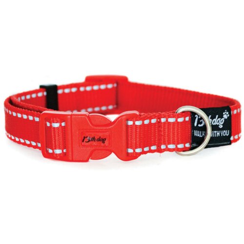 13th Dog Reflective Red Ogrlica za pse, 35cm, Crvena Slike