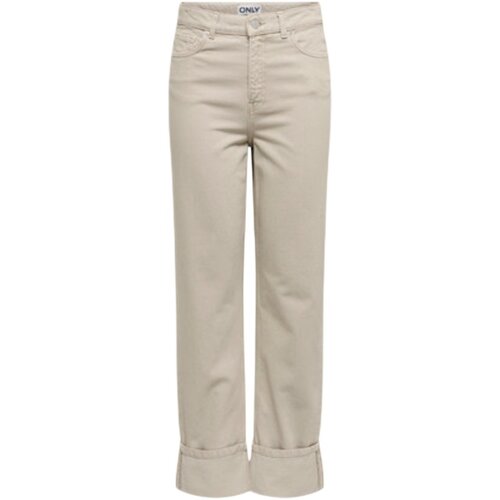 Only Jeans straight Onleverly Hw Slim St Fold-Up Cc Pnt 15364368 Bež Cene