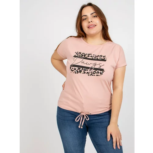 Fashion Hunters Dusty pink plus size t-shirt with applique and printed design
