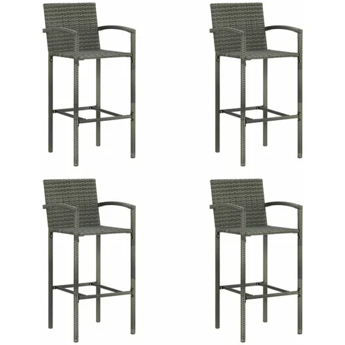  Barski stolci od poliratana 4 kom sivi