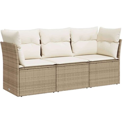 vidaXL 3-dijelni set vrtnih sofa od poliratana s jastucima bež Cene