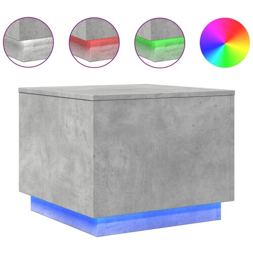 Maison Chic Klubska mizica - kavna mizica - Nizka mizica z LED lučkami betonsko siva 50x50x40 cm, (21752198) Slike