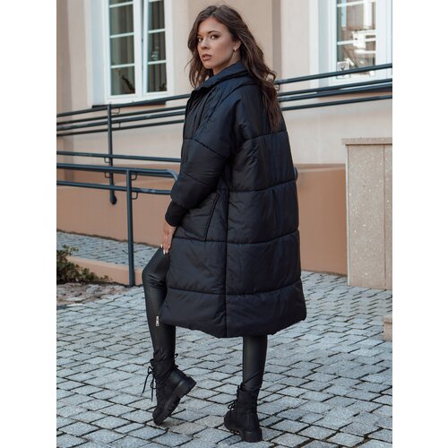 DStreet Women's oversized coat NADIA quilted with hood black Cene