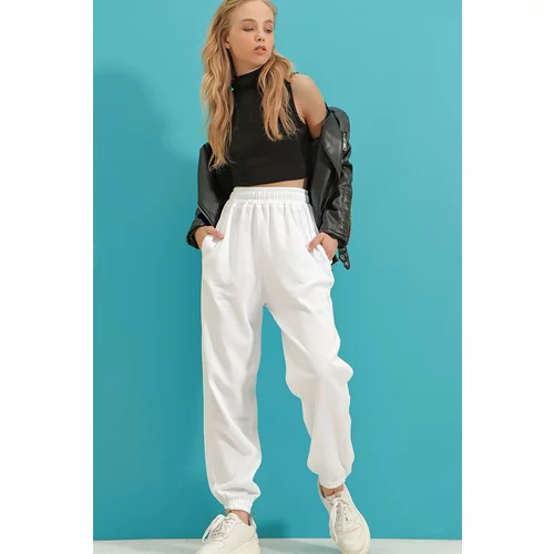 Trend Alaçatı Stili Sweatpants - White - Joggers