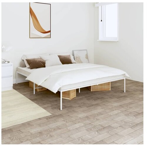  Kovinski posteljni okvir bel 150x200 cm Cene
