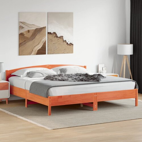 Furnova Posteljni okvir brez vzmetnice vo&amp;scaron;č. rjav 180x200 cm borovina, (21939088) Slike