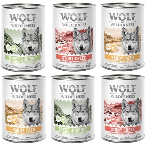 Wolf of Wilderness Adult “Expedition” 6 x 400 g - Mešano pakiranje