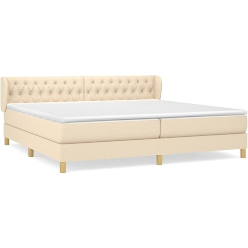 Maison Chic Box spring postelja - Vzmetna postelja z vzmetnico krem 200x200 cm blago SL19861, (21881238) Cene
