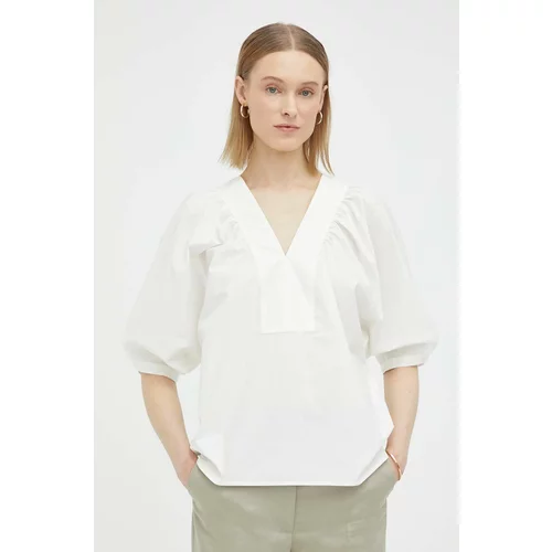 By Malene Birger Pamučna majica za žene, boja: bijela, glatka