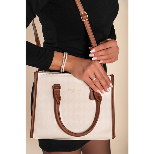 Fenzy Ročna Torbica V Dvobarvni Kombinaciji, Bela Cene