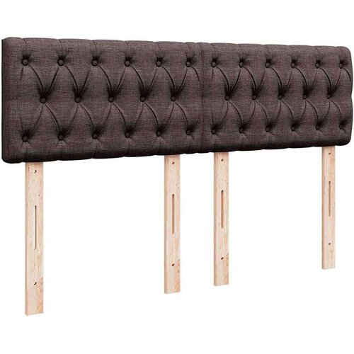 VidaXL otomanski okvir kreveta s madraca tamnosmeđi 140x200cm tkanine Slike