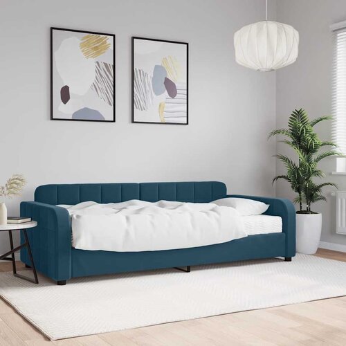  Dnevni krevet s madracem plavi 90 x 200 cm baršunasti Cene