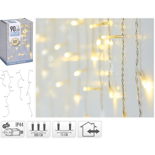  BOŽIĆNA RASVJETA 90 LED TOPLA BIJELA VANJSKA LEDENICE Slike