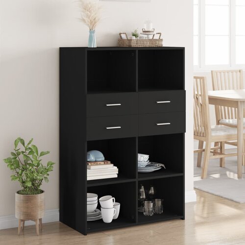 Furnova Visoka omara črna 80x42,5x124 cm inženirski les, (21955258) Slike