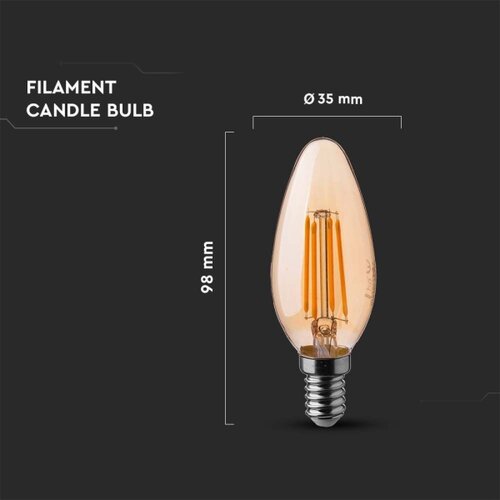  led sijalica filament jantarna E14/4W/230V 2200K Slike