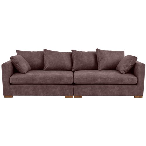 Scandic Tamno smeđa sofa od imitacije kože 266 cm Hamburg – Cijene