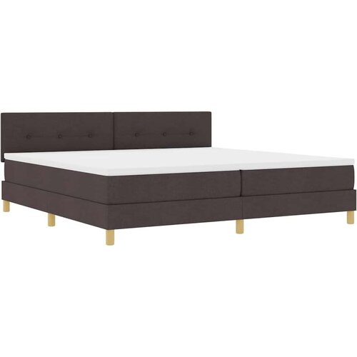  LED Box Spring Krevet Tamno smeđa 200 x 200 cm tkanina Slike