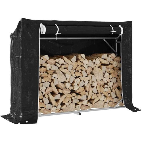 vidaXL Stalak za drva za ogrjev s kišnom navlakom 151x40,5x110,5 cm Cijene