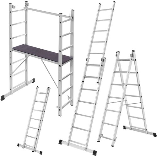 KADAX Mini aluminijasti oder 2x7 stopnic Zložljiva delovna plo&scaron;čad Lestev 3v1, (5000357001) Cene