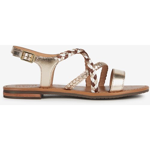 Geox Women&amp;#039;s leather sandals in gold color Sozy Slike