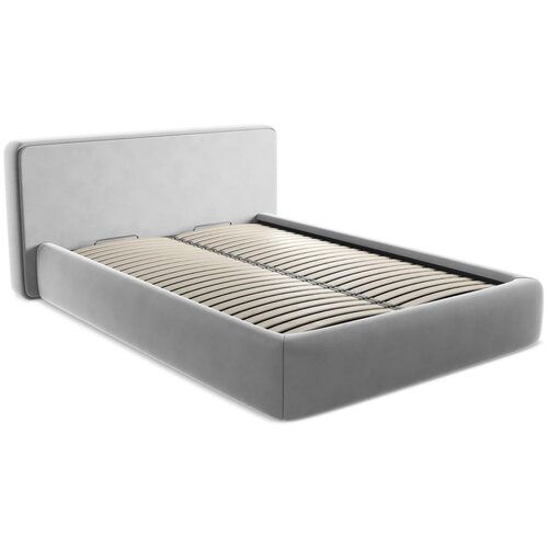 Makamii Sivi tapecirani bračni krevet s prostorom za odlaganje s podnicom 140x200 cm Kiana &amp;ndash; Slike
