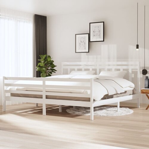 The Living Store Posteljni okvir bel iz trdnega lesa 200x200 cm - Posteljni Okvir, (21529170) Slike