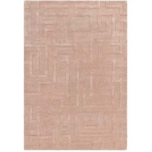 Asiatic Carpets Svetlo rožnata volnena preproga 120x170 cm Maze –